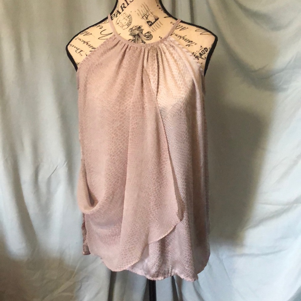 Violet & Claire Pink Sleeveless Asymmetrical Multilayered Animal  Print Top